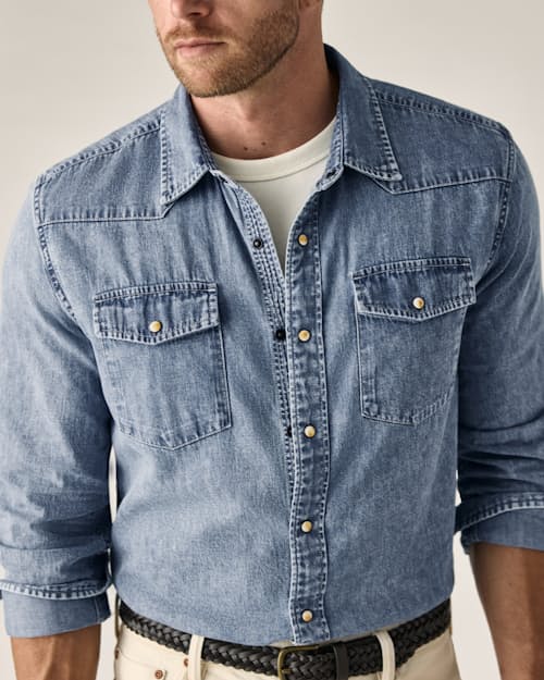 on model image of Cotton Western Shirt
