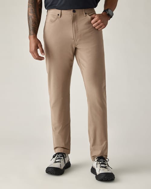 on model image of 72-Hour Merino 5-Pocket Pant - HB Athletic Tapered