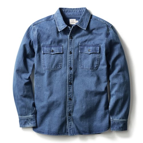 laydown image of Washed Herringbone Workshirt