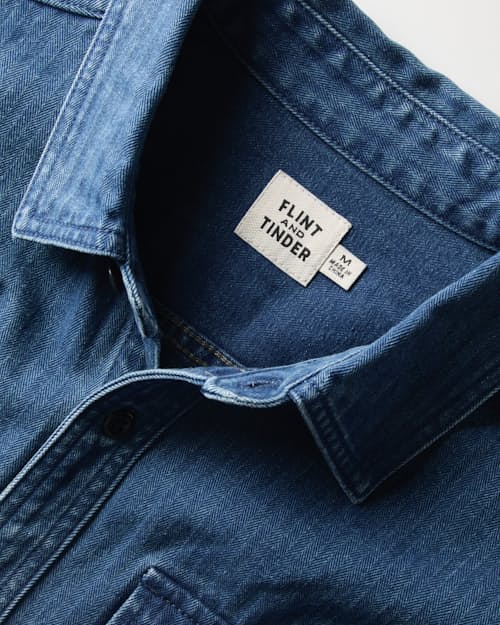 laydown detail image of Washed Herringbone Workshirt