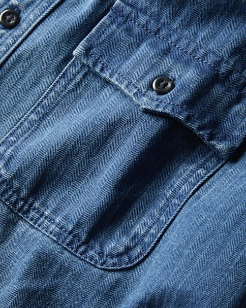 laydown detail image of Washed Herringbone Workshirt