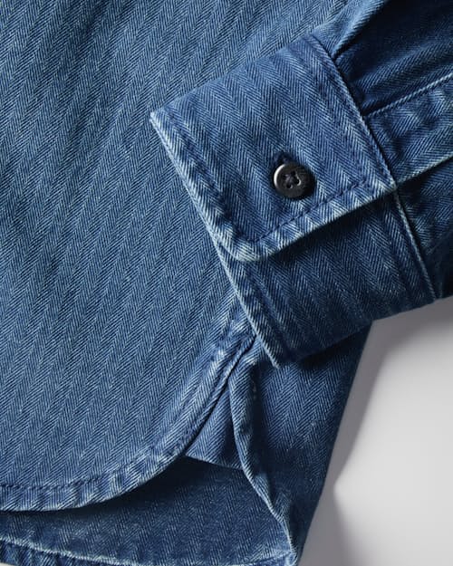laydown detail image of Washed Herringbone Workshirt
