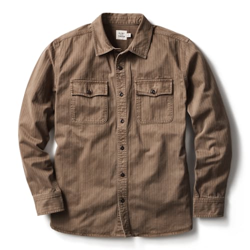 laydown image of Washed Herringbone Workshirt