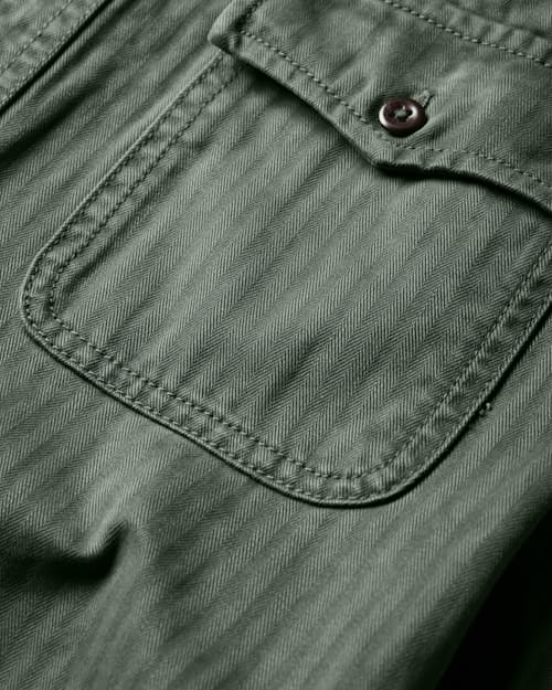 laydown detail image of Washed Herringbone Workshirt