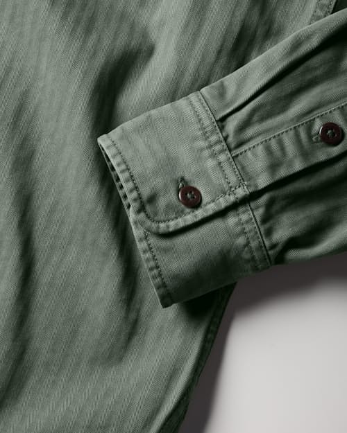 laydown detail image of Washed Herringbone Workshirt