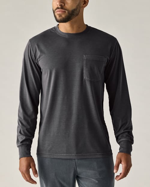 on model image of PatinaTech Long Sleeve T-Shirt
