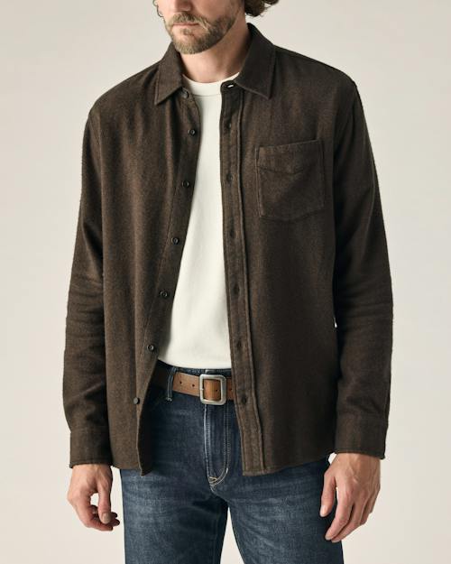 on model image of Flannel Architect Shirt