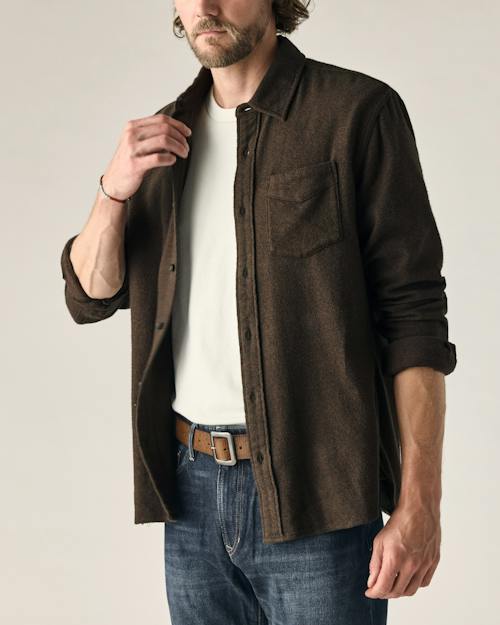 on model image of Flannel Architect Shirt
