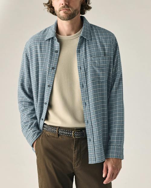 on model image of Flannel Architect Shirt