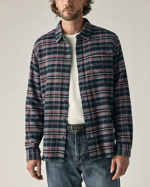 on model image of Flannel Architect Shirt
