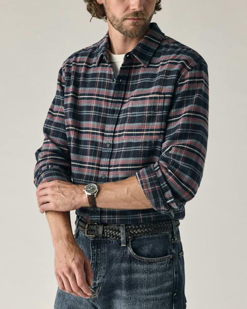 on model image of Flannel Architect Shirt