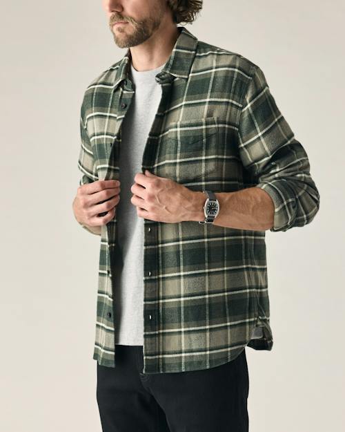 on model image of Flannel Architect Shirt