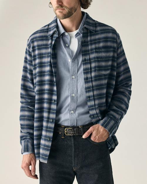 on model image of Flannel Architect Shirt