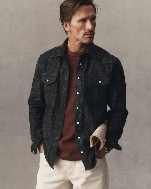 on model image of The Glacier Shirt