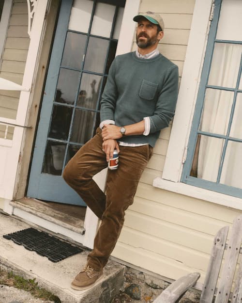 lifestyle image of The Crawford Crew Sweater