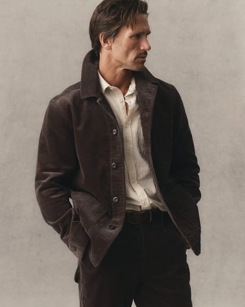 on model image of The Ojai Chore Coat