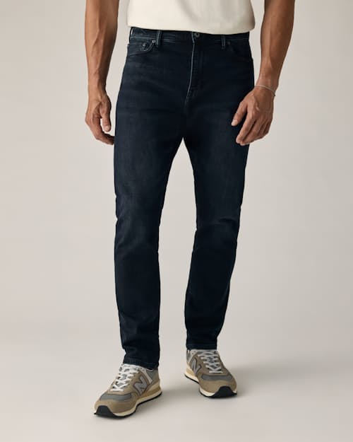 on model image of Stretch Selvedge Denim - HB Athletic Tapered