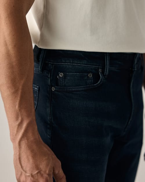 on model image of Stretch Selvedge Denim - HB Athletic Tapered