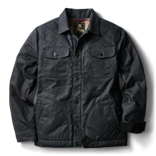 laydown image of Flannel-Lined Quilted Waxed Rancher Jacket