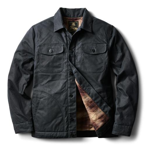 laydown image of Flannel-Lined Quilted Waxed Rancher Jacket