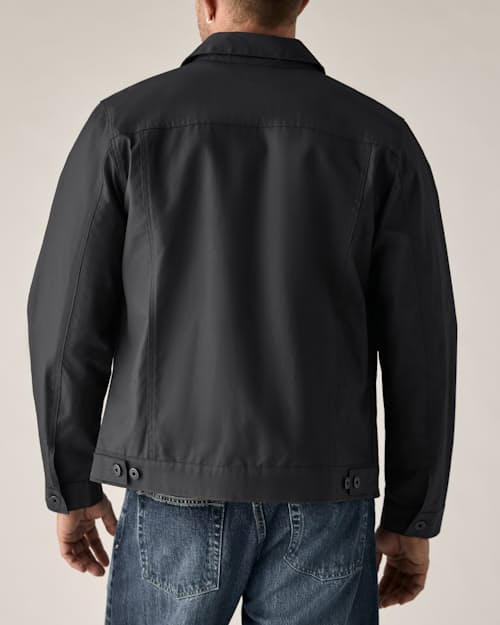 on model image of Dry Wax Trucker Jacket