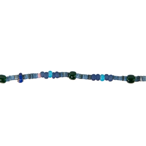 laydown image of Indigo Dyed Shell Beads Bracelet