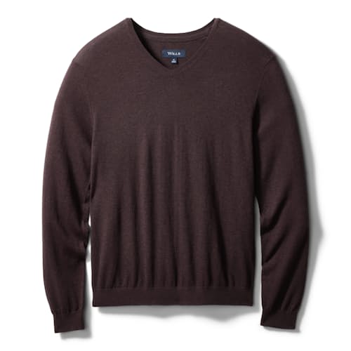 laydown image of Cotton Merino V-Neck Sweater