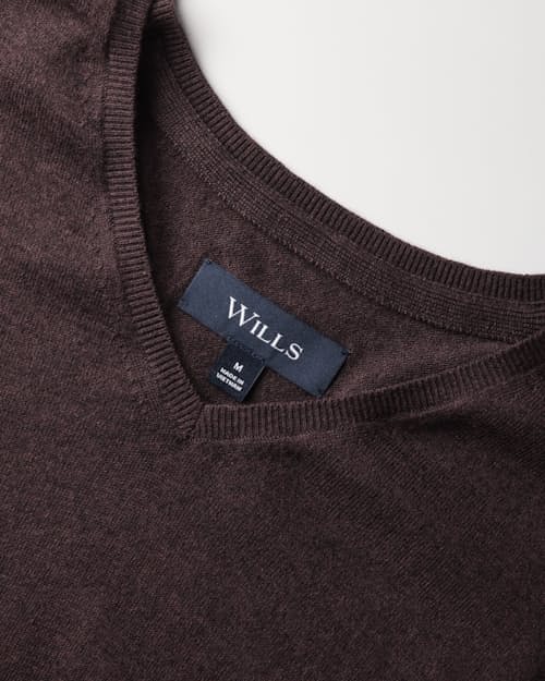 laydown detail image of Cotton Merino V-Neck Sweater