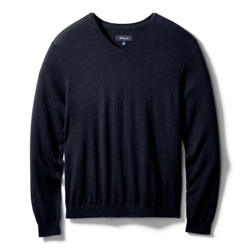 laydown image of Cotton Merino V-Neck Sweater