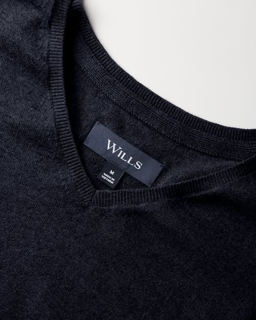 laydown detail image of Cotton Merino V-Neck Sweater