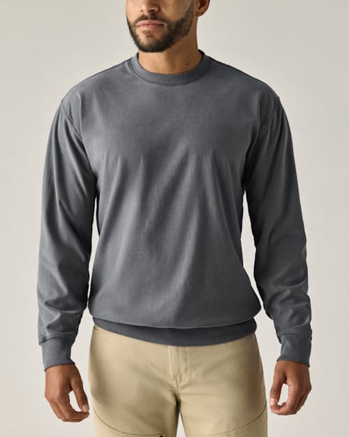 on model image of PatinaTech Crewneck Sweatshirt