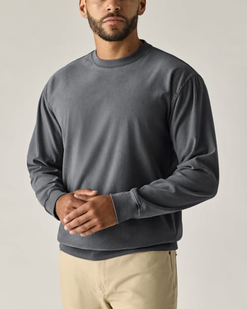 on model image of PatinaTech Crewneck Sweatshirt