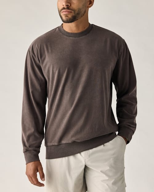 on model image of PatinaTech Crewneck Sweatshirt