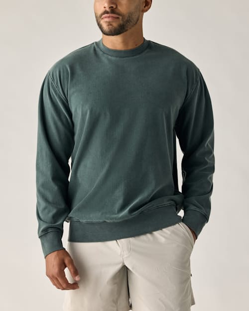 on model image of PatinaTech Crewneck Sweatshirt