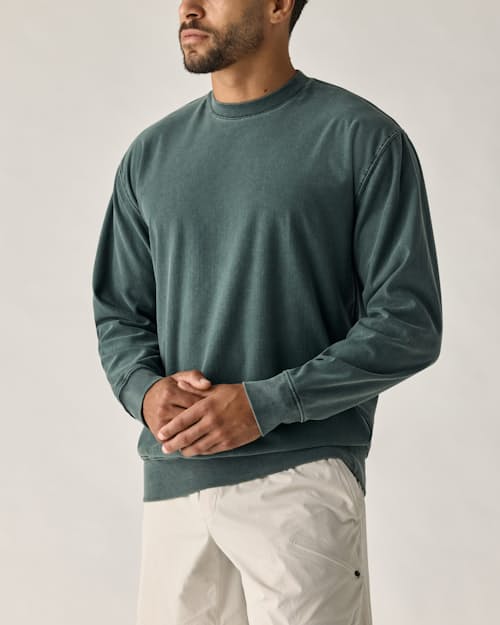 on model image of PatinaTech Crewneck Sweatshirt