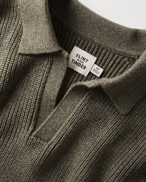 laydown detail image of Bolinas Cotton Johnny Collar Sweater Polo