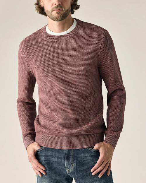 on model image of Washed Cotton Crewneck