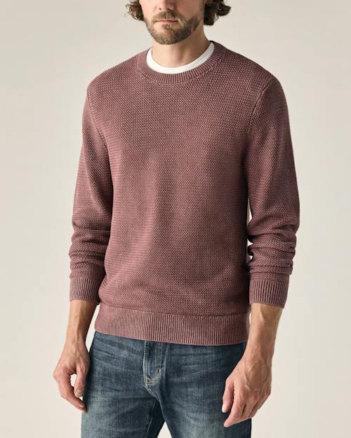 on model image of Washed Cotton Crewneck
