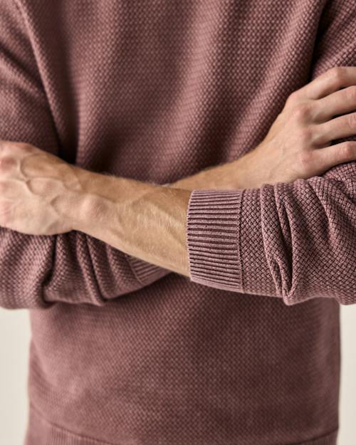 on model image of Washed Cotton Crewneck