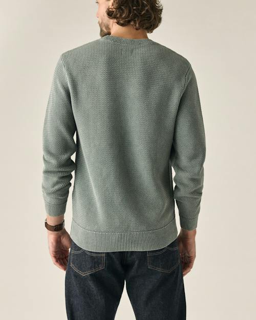 on model image of Washed Cotton Crewneck