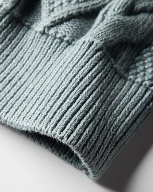 laydown detail image of Washed Cotton Cableknit Crewneck