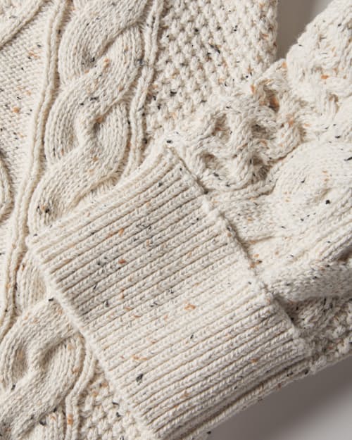 laydown detail image of Washed Cotton Cableknit Crewneck