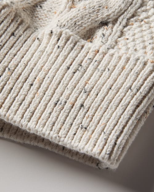 laydown detail image of Washed Cotton Cableknit Crewneck
