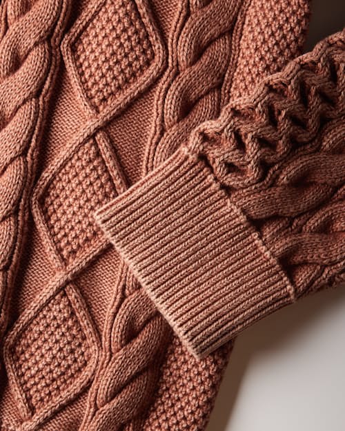 laydown detail image of Washed Cotton Cableknit Crewneck