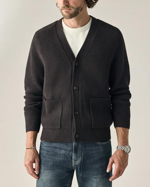 on model image of Bolinas Cotton Cardigan