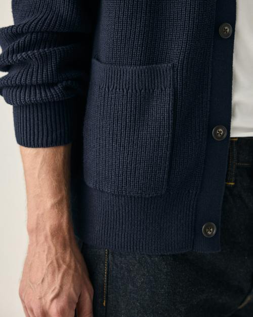 on model image of Bolinas Cotton Cardigan