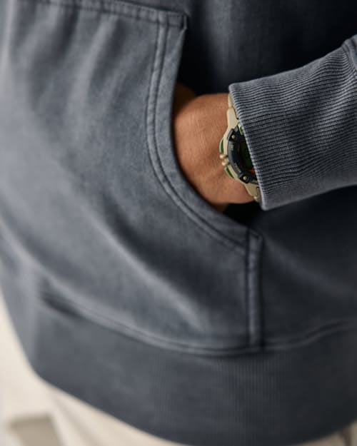 on model image of PatinaTech Hoodie