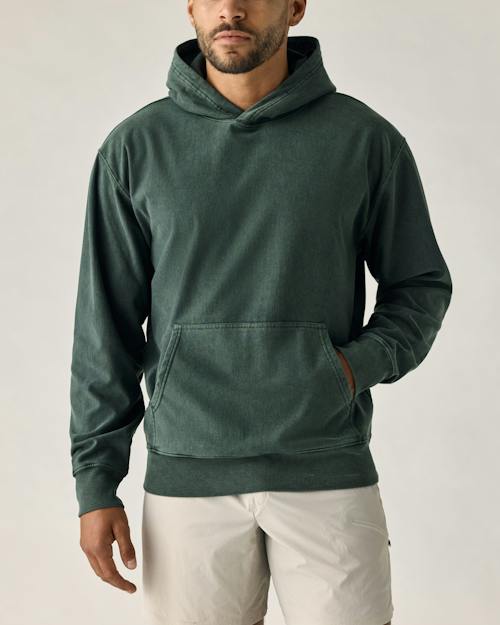 on model image of PatinaTech Hoodie