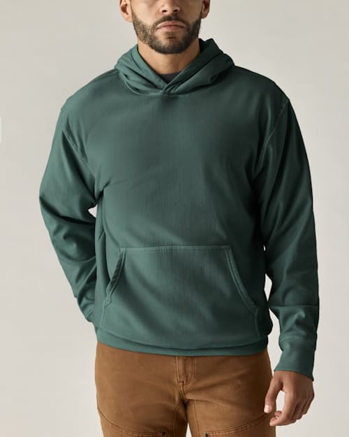 on model image of PatinaTech Hoodie