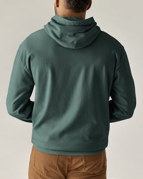 on model image of PatinaTech Hoodie